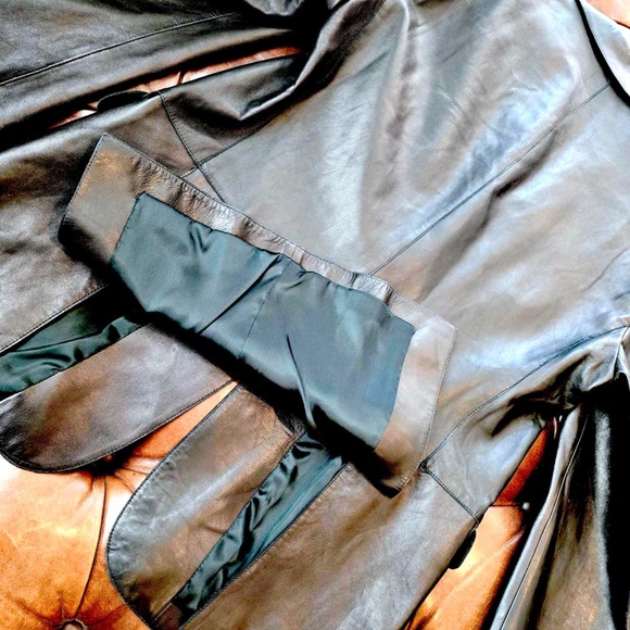 Rare New Unused Hi-End Couture ARMANI COLLEZIONI Napa Blk Lamb Skin Leather 42 - Picture 14 of 16